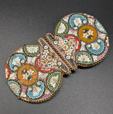 Large Antique Micro Mosaic Belt Buckle picture