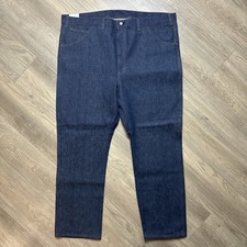Vtg 70s Deadstock Saddle King by Key Indigo Bootcut Denim Jeans NOS 46 Talon USA picture