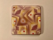 Ca 1920s Ditmar-Urbach Art Deco Bauhaus Airbrushed Ceramic Tile Trivet picture