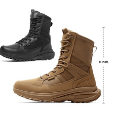 NORTIV 8 Men's Tactical Boots Side Zip Military Combat Work Boots picture