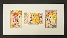 1997 James Rizzi That Loving Touch Signed 3D Silkscreen 291/350 Triptych picture