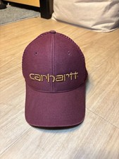 Carhartt Trucker Hat Maroon Canvas Mesh Snapback Cap picture