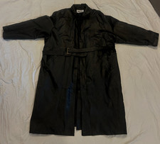 KingSize Men’s 3XL Genuine Leather Trench Coat Black Belted Long Jacket Big & Ta picture