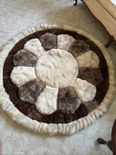 Great American fur Co. 100% alpaca fur made in Peru rug *read* Vtg Patchwork picture