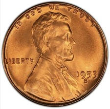 1953 S 1953S Lincoln Cent Wheat Penny Uncirculated UNC BU picture
