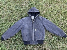 VINTAGE Distressed Carhartt Quilt Hooded Duck Jacket Men’s Small J04 picture