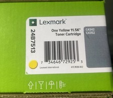 LEXMARK 24B7513 Yellow  Toner Cartridge  NEW In  BOX picture