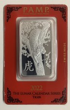 2022 Pamp Lunar Calendar Series Tiger 1 oz .999 Fine Silver Bar picture