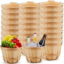 Marsui 24 Pcs Natural Wood Apple Bushel Baskets picture