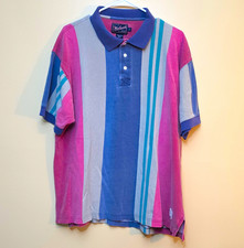 Vtg Woolrich Men’s XL Multicolor Striped Cotton Short Sleeve Polo Collared  picture