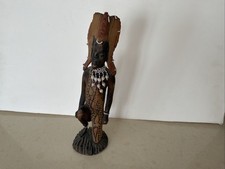 Vintage African Maasai Warrior Figure Carved In Wood. picture