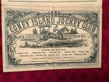 1882 CONEY ISLAND JOCKEY CLUB PROGRAM—HINDOO (HOF) + PAROLE (HOF)—RAN THAT DAY picture