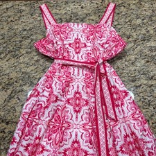 NEW Talbots Plus Pink White Medallion Print Fit Flare Dress 16W ws picture