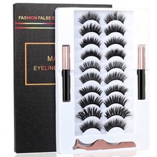 20 Pairs Magnetic Eyelashes Kit with Eyeliner Reusable No Glue Lashes picture