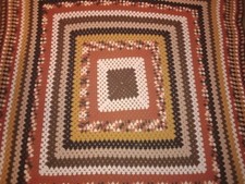 Vintage • 1970's • Hand Made • Knit / Crochet • Granny Afghan • Throw • Blanket picture