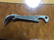 Vintage WALDORF ALE & LAGER Cast Metal Bottle Opener picture