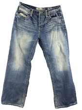 Buckle BKE Seth Straight Fit Jeans Stretch Denim Men's 34 Blue Jeans picture