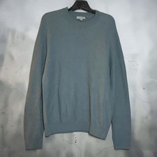 COS Mens Blue Green Textured Cotton Crewneck Sweater Size Medium Raglan Sleeve picture