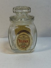 Vintage 1971 Tylenol Glass Apothecary Jar Physician Sample McNeil w/Lid picture