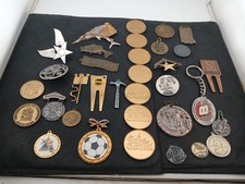 LOT OF GRANDPA'S vintage Souvenir coins pins Keychains collection  picture