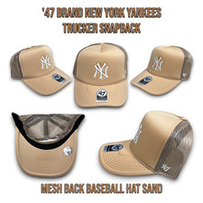 '47 Brand New York Yankees Trucker Snapback Baseball Hat Cap Sand - OSFM _A1 picture