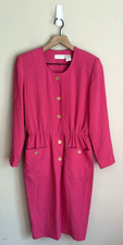 Vintage Dress Secretary Sheath 80s 90s Size 4 4P Silky Poly Liz Claiborne picture