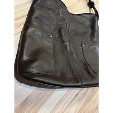 Vintage Eddie Bauer Brown Pebbled Leather Hobo Bag Slouchy Shoulder Purse Large picture