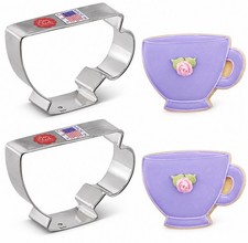Set Of Two (2) Ann Clark Tea Cup Cookie Cutter  31/2 Inch Mafe In The USA picture