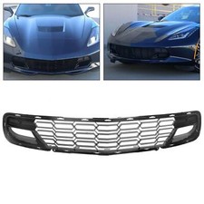 For 2014-19 Chevy Corvette C7 Z06 Z51 w/o Camera Gloss Black Front Bumper Grille picture