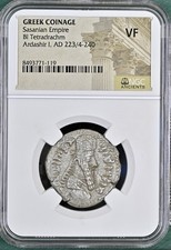 Ancient Greek Tetradrachm King Ardashir 223AD-240AD NGC Graded Very Fine Scarce picture