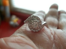 LOVEBRIGHT 14k WHITE GOLD DIAMOND CLUSTER RING  Sz 5 picture