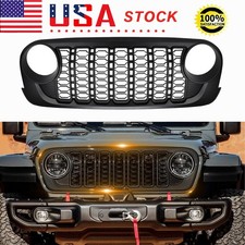 For Jeep Wrangler JK 2007-2017 Upgrade to 2024 JL Mesh Grille Front Grill Bumper picture