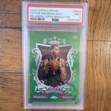 Topps 2023-24 Chrome Victor Wembanyama Green Refractor RC RR-26 PSA 9 picture