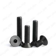 M7-1.0 Black 12.9 Steel Hex Socket Bolts Countersunk Flat Head Screws picture