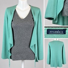 Malo 100% Silk Cardigan Mint Green Open Front Tie Wrap IT 46 M L Italy picture