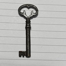 Antique Wrought Iron Skeleton Key W/heart Shaped Bow picture
