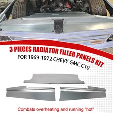 3 Pieces Radiator Filler Panels Kit Smooth Steel for 1969-1972 Chevy GMC C10 new picture