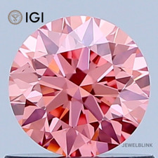 IGI Certified 0.65 Ct Fancy Vivid Pink VVS2 Round Brillant CVD Lab Grown Diamond picture