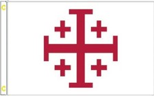 Jerusalem Cross Knights Templar Christian Crusader Kingdom Polyester 5'x3' Flag picture