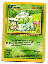 BULBASAUR 44/102 BASE SET UNLIMITED COMMON NEAR MINT POKEMON TCG picture