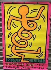 Rare Original Keith Haring Vintage Poster Montreux Jazz Festival 1983  picture