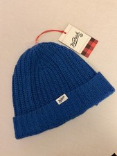 Woolrich x Target Blue Ribbed Knit Beanie Hat Wool Blend Cuffed New NWT picture