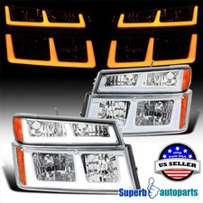 For 2004-2012 Chevy Colorado GMC Canyon Headlights+Switchback+LED Turn Signal picture