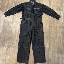 Vintage Y2K Girbaud Full Coveralls Mens Large L Black Full Suit Jumpsuit Wide Le picture
