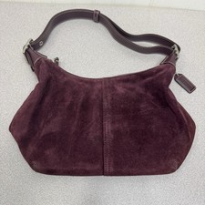 Vintage COACH Y2K Wine Suede Legacy Hobo SOHO Convertible Purse F053-8E82 RARE picture