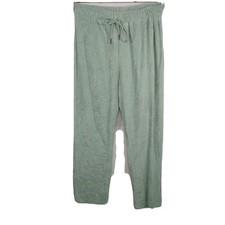 WAYF 98 Terry Pants Women Size L Sage Green Pullon Drawstring Straight Beach NEW picture
