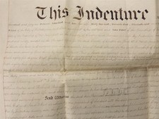 1855 antiqe VELLUM DEED salisbury lancaster pa GEST east fallowfield FISLER  picture