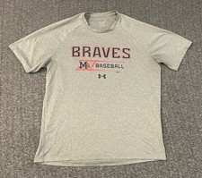 Under Armour Mississippi Braves Baseball Gray T-Shirt Atlanta Braves Medium picture