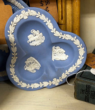Wedgewood Jasperware, Blue & White with Royal Couple added. 5 pieces. picture