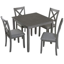 Elegant 5-piece Wooden Dining Table Set with 4 Chairs, Dining Table Set for 4 Pe picture